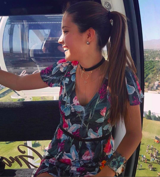 Maria at #coachella wearing a silver cuff
