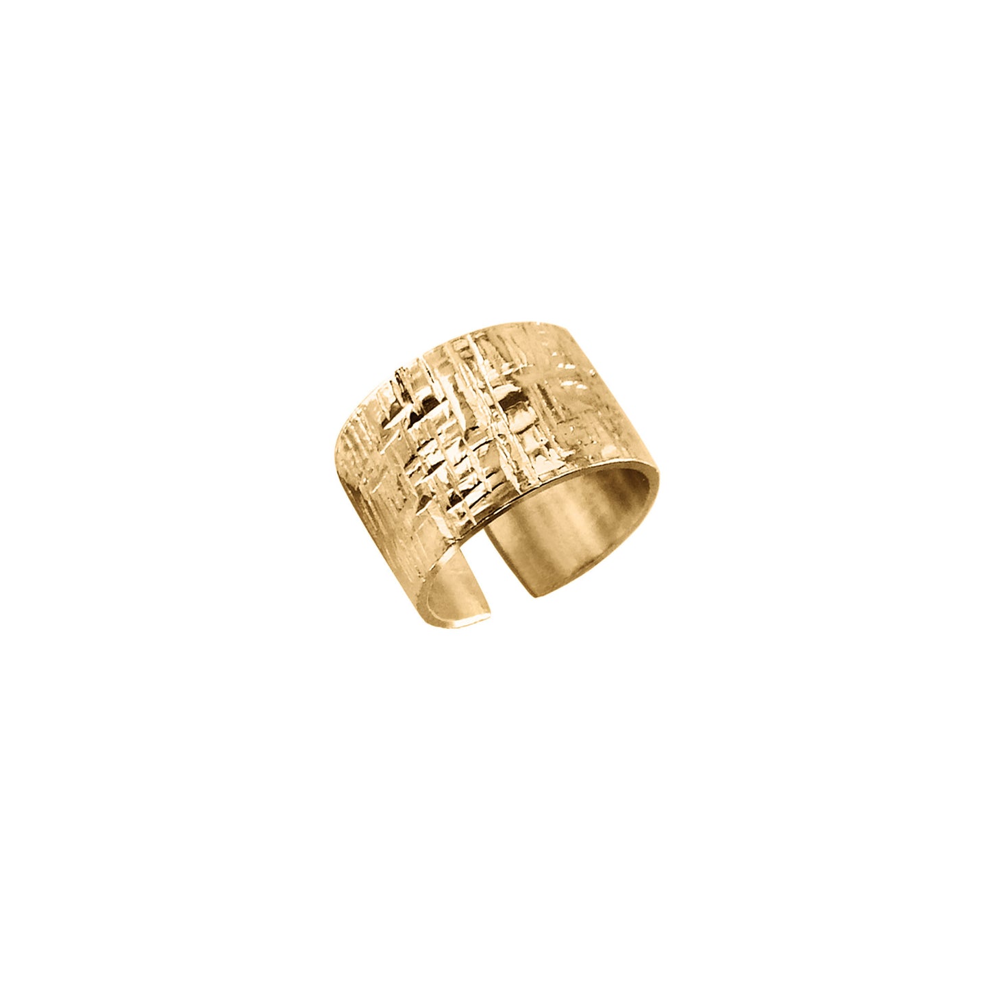 Anillo grueso con textura cuadricular LARA