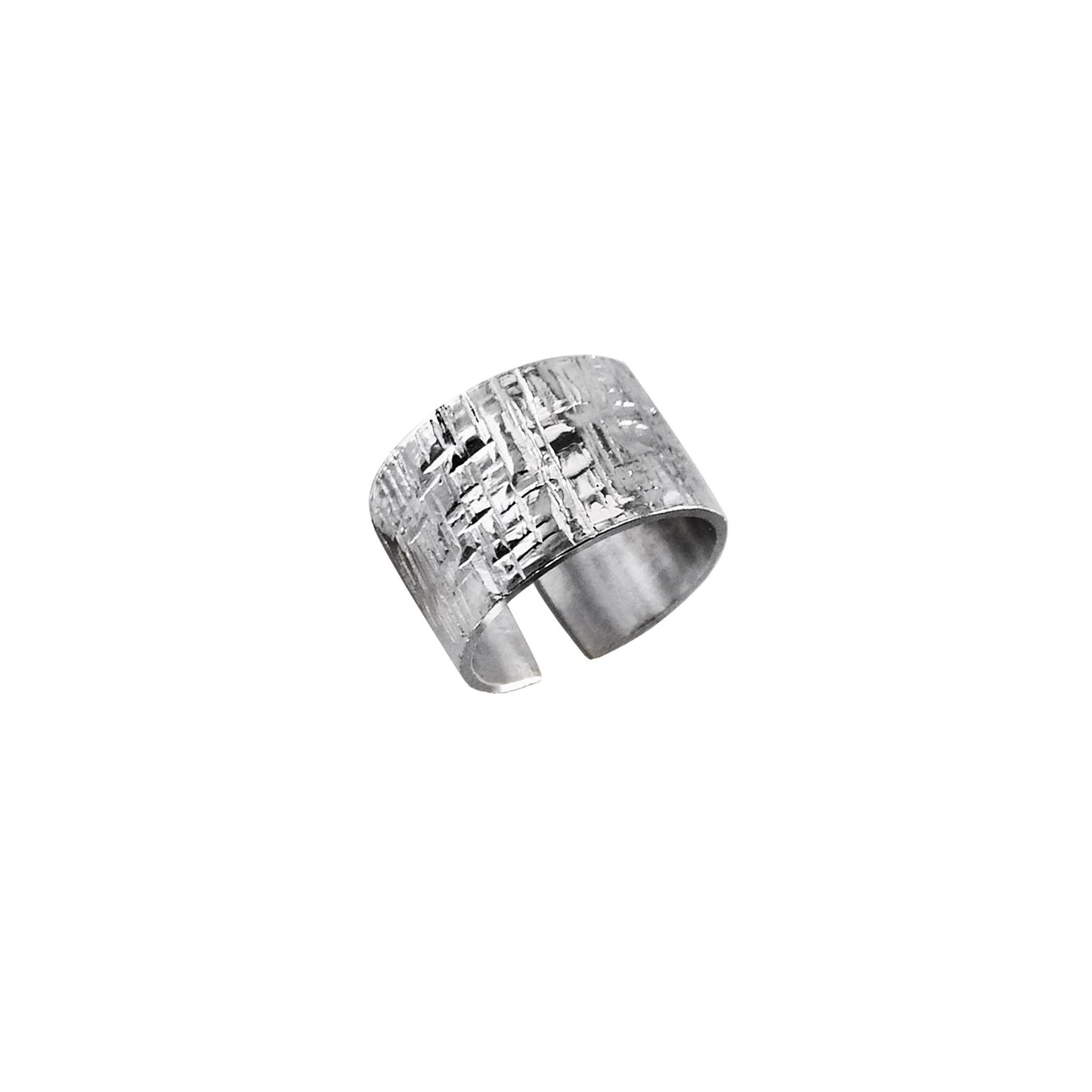 Anillo grueso con textura cuadricular LARA